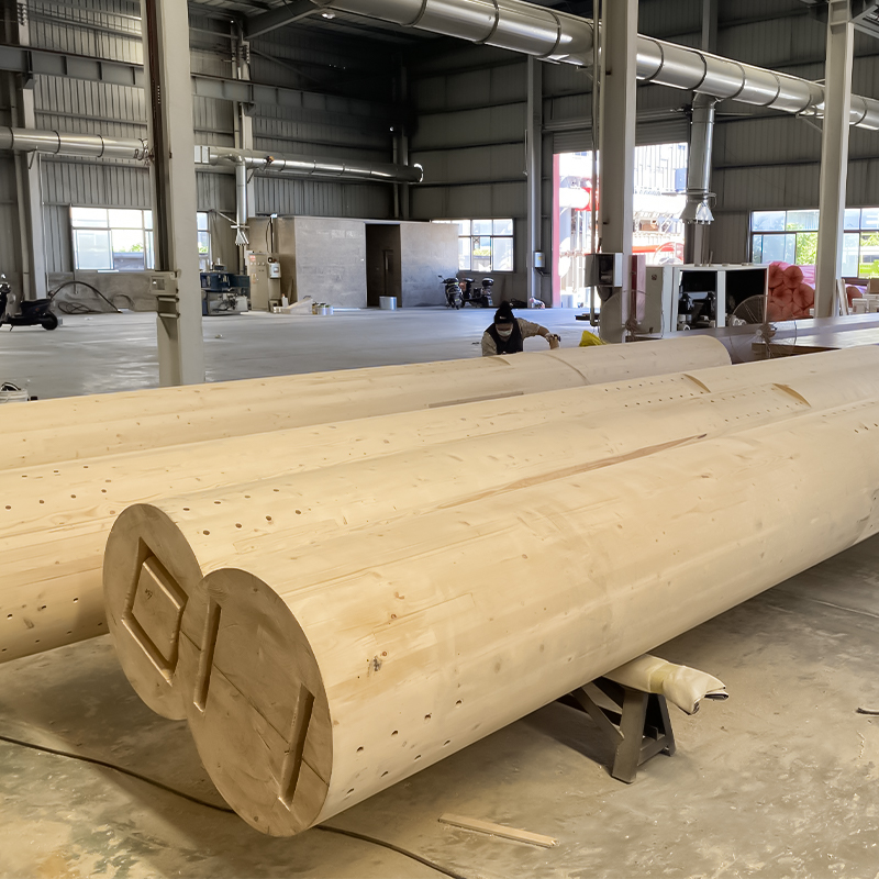 Coluna redonda de pinho Glulam Coluna redonda de pinho Glulam