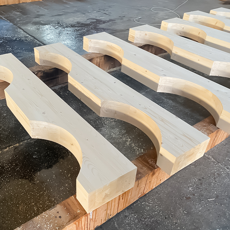Glulam de formato especial de pinho
