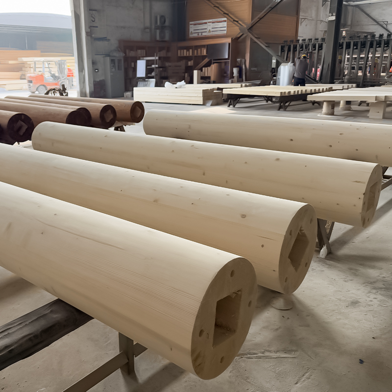 Coluna redonda de pinho Glulam
